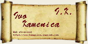 Ivo Kamenica vizit kartica